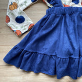 Navy Ruffled Jumper w/Pumpkin Tee Outfit (FSP1032)-sparkledots-sparkledots