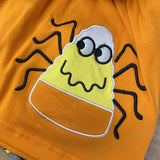 Spooky Appliqued Spideycorns Orange Scarf Set (Fall 2021071039)