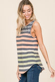 MULTI COLOR STRIPE SLEEVELESS TOP