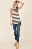 MULTI COLOR STRIPE SLEEVELESS TOP