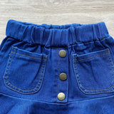 Dark Wash Denim Skirt w/Ruffle Hem (FP1037)-sparkledots-sparkledots