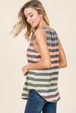 MULTI COLOR STRIPE SLEEVELESS TOP