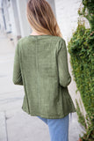 OLIVE LACE AND CROCHET ROUND NECK SMOCK