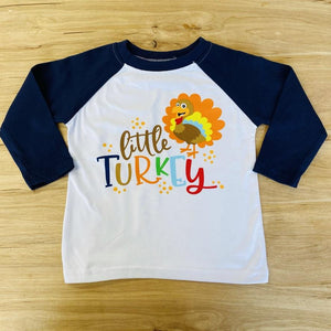 Little TURKEY Shirt w/Navy Sleeves (Fall 2021071075)