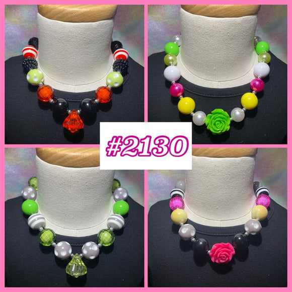 Pink, Green & Red Necklace 4 Pack (#2130)