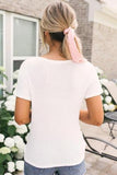 White Button Down Front Knitwear Blouse