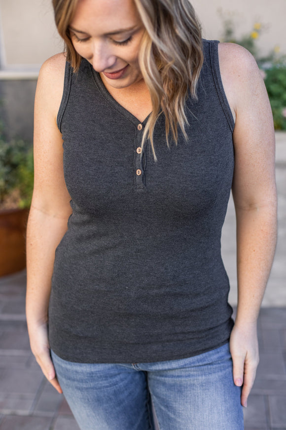 Addison Henley Tank - Charcoal