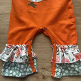 Henrietta Hen Orange Romper with Ruffles (FP1047)-sparkledots-sparkledots