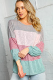 Two Tone Multi Color Block Knit Top