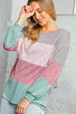 Two Tone Multi Color Block Knit Top