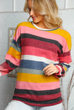 Multi Stripe Crew Neck Hacci Sweater