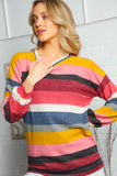 Multi Stripe Crew Neck Hacci Sweater