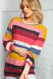 Multi Stripe Crew Neck Hacci Sweater