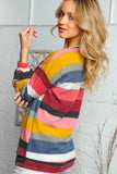 Multi Stripe Crew Neck Hacci Sweater