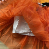 Black 'n White Striped Orange Tutu Pumpkin Applique Dress (Fall 2021071094)