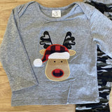 Reindeer Applique Camo Pants Outfit (HOLIDAY 2021070066)