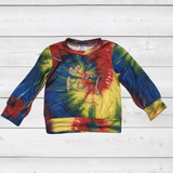 "Be Kind" Leopard Rainbow Tie Dye Crewneck (AUGCU1055)-sparkledots-sparkledots