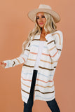 Rainbow Striped Sweater Cardigan