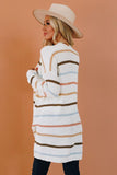 Rainbow Striped Sweater Cardigan