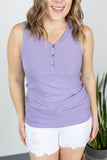 Addison Henley Tank - Heathered Lavender