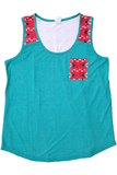 Brittany Aztec tank in turquoise