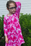 Pink & White Tie Dye ComfyCute Dress