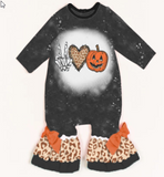 Peace, Love'n Pumpkin Mommy & Me Halloween Romper w/Ruffles (FSP1022)