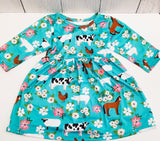 Farm Floral ComfyCute Dress (3/4 Sleeve)-sparkledots-sparkledots