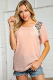 Blush Thermal Leopard Print and Lace Top