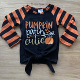 Black 'n Orange Pumpkin Patch Cutie Striped Tie Top (Fall 2021071093)-sparkledots-sparkledots