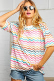 Multi Wavy Chevron Thermal Knit Top