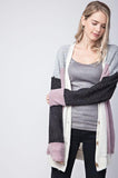 Ivory Heather Grey Mauve Cardigan