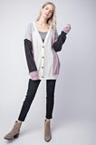 Ivory Heather Grey Mauve Cardigan