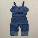 Blue Denim Ruffle Romper w/Straps AUGCU1005-sparkledots-sparkledots