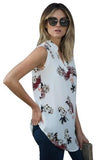 White Sleeveless Floral Top