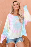 Rainbow Tie Dye Pullover Long Sleeve Top