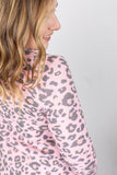 Harper Long Sleeve Henley - Pink Cheetah