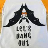 LET'S HANG OUT Girl Bat Shirt w/Orange Ruffled Sleeves (Fall 2021071077)