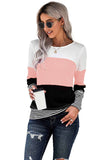 Stylish Colorblock Splicing Stripes Top