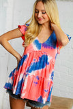 Ruffle Tiered Tie Dye Babydoll Top