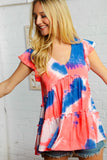 Ruffle Tiered Tie Dye Babydoll Top