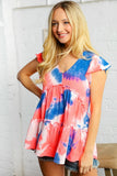 Ruffle Tiered Tie Dye Babydoll Top