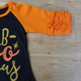 Fab-Boo-Lous Top w/Orange Ruffled Sleeves (Fall 2021071042)