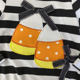 Black 'n White Stripe Candy Corn Shirt w/Polka Dot Pants (Fall 2021071038)