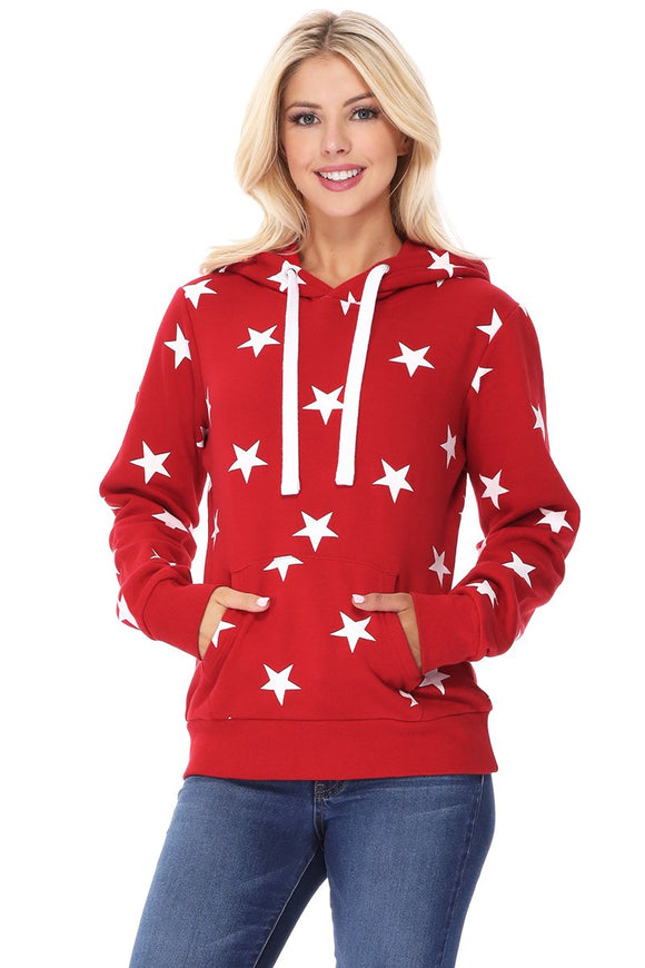 Red White Star Hoodie