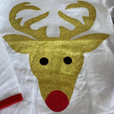 Gold 'n Red Polka Dot Reindeer Ruffle Pants Outfit (HOLIDAY 2021070039)