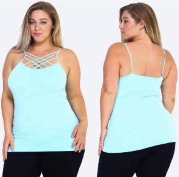 Plus Size Criss Cross Tank