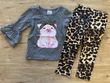 Ms Piggy Ruffle Top w/Leopard Pant Set(MYS 2021083029)