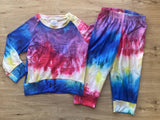 Jewel Toned Long Sleeve Tie Dye Loungewear Outfit (MYS 2021083006)-sparkledots-sparkledots