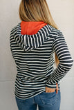 Ampersand Ave Striped Orange Half Zip Hoodie